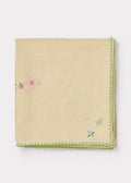 Linen Embroidered Tablecloth - Floral