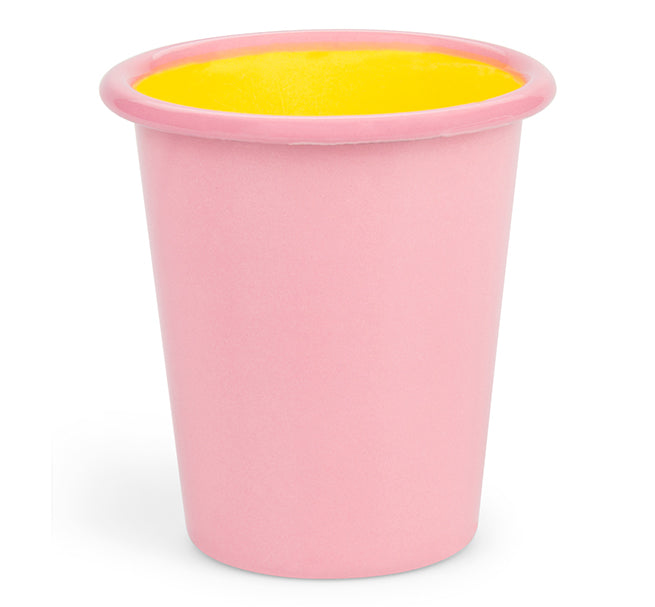 Enamel Tumbler in Old Rose / Sulphur Yellow