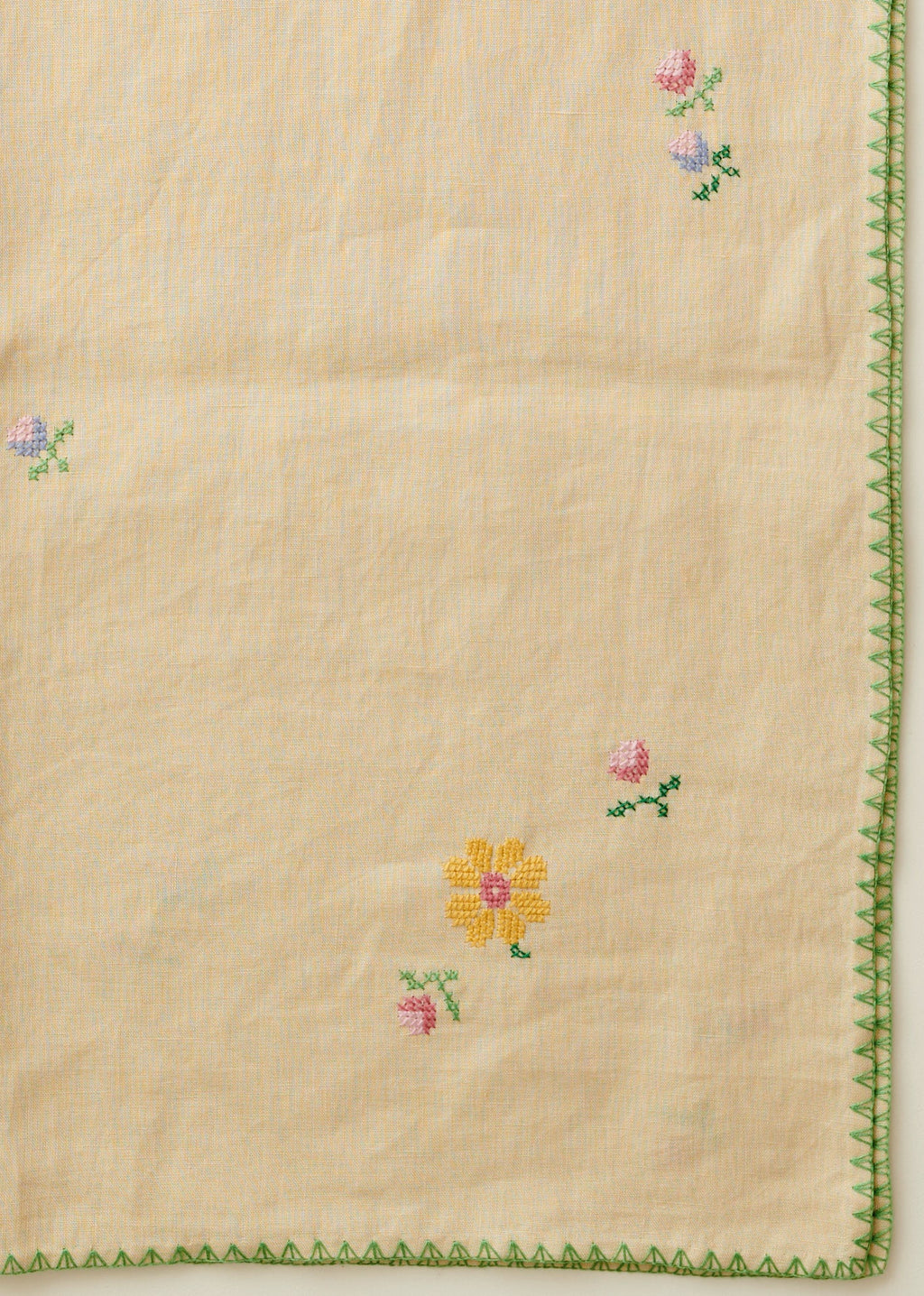 Linen Embroidered Tablecloth - Floral