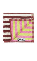 Dusen Dusen Caterpillar Stripe Washcloth in Maroon and Lime