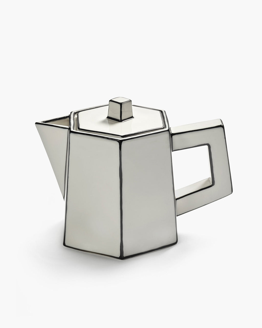 Tea Pot White-Black Carte Blanche