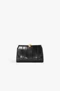 Nour Hammour Lou Clutch, Glossy Black Eel