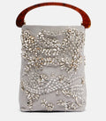 Dries Van Noten Crisp Medium Embellished Top-Handle Bag Grey