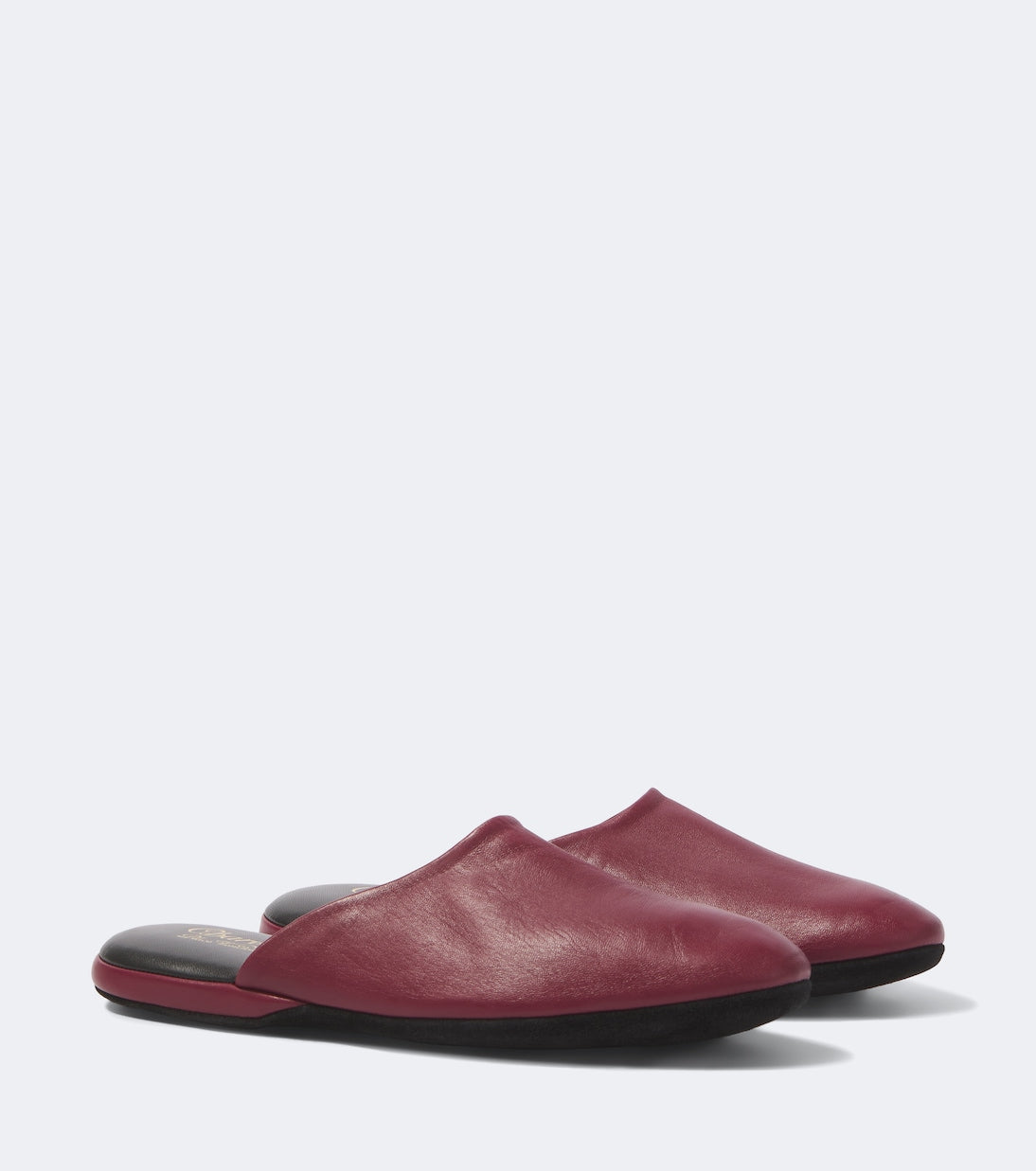 Charvet Leather Slippers, Burgundy