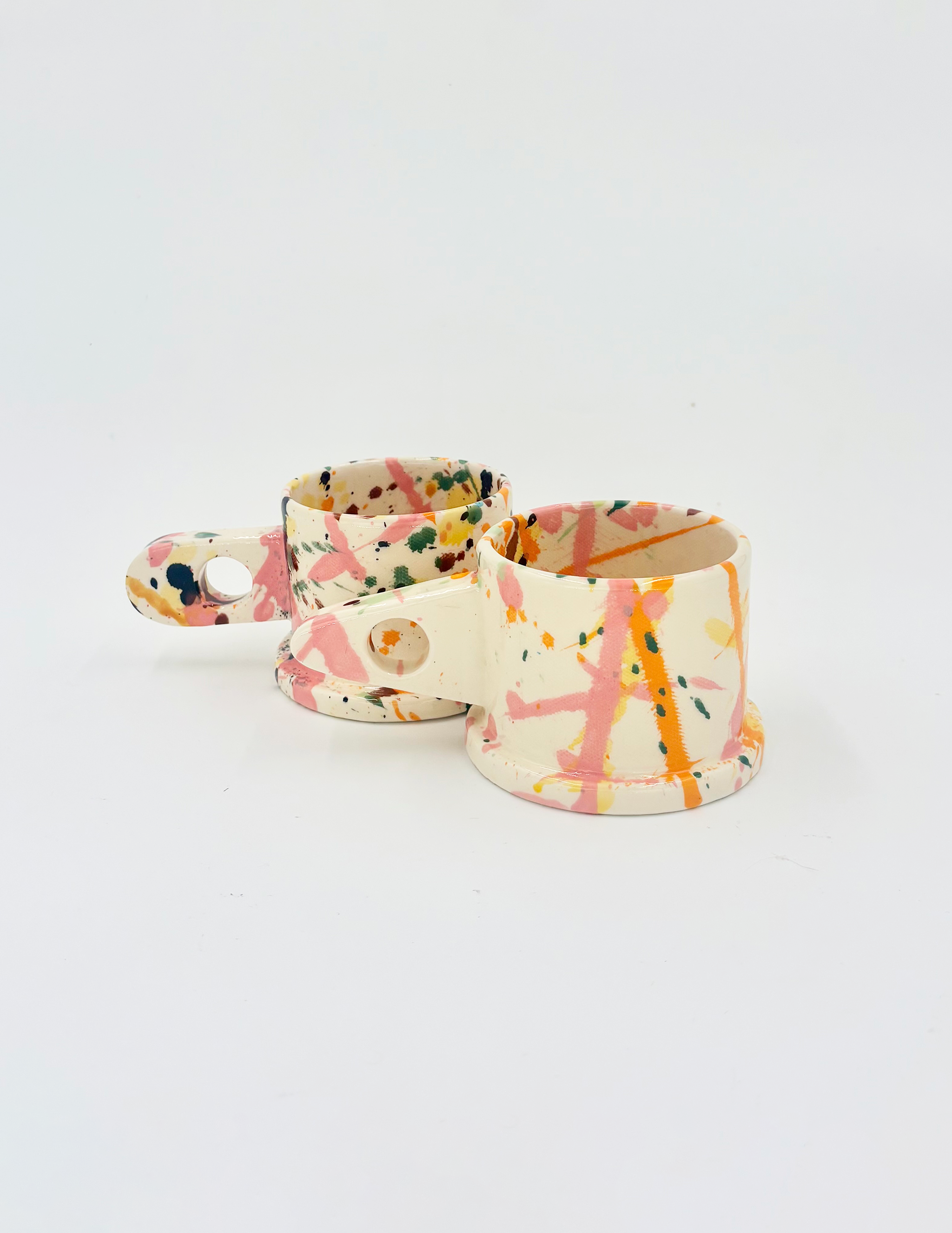 Peter Shire Pink and Orange Splatter Mug