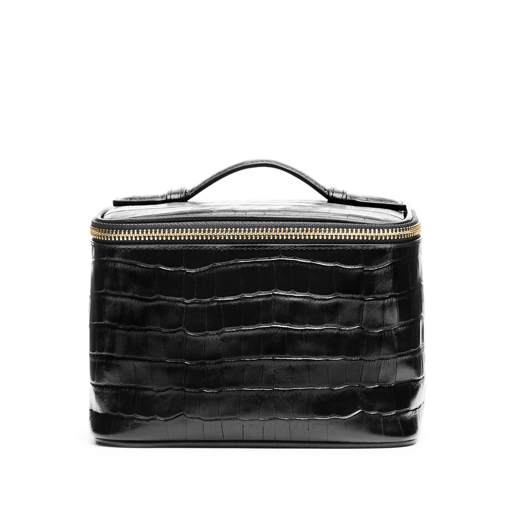 Leatherology Small Train Case Black Croc