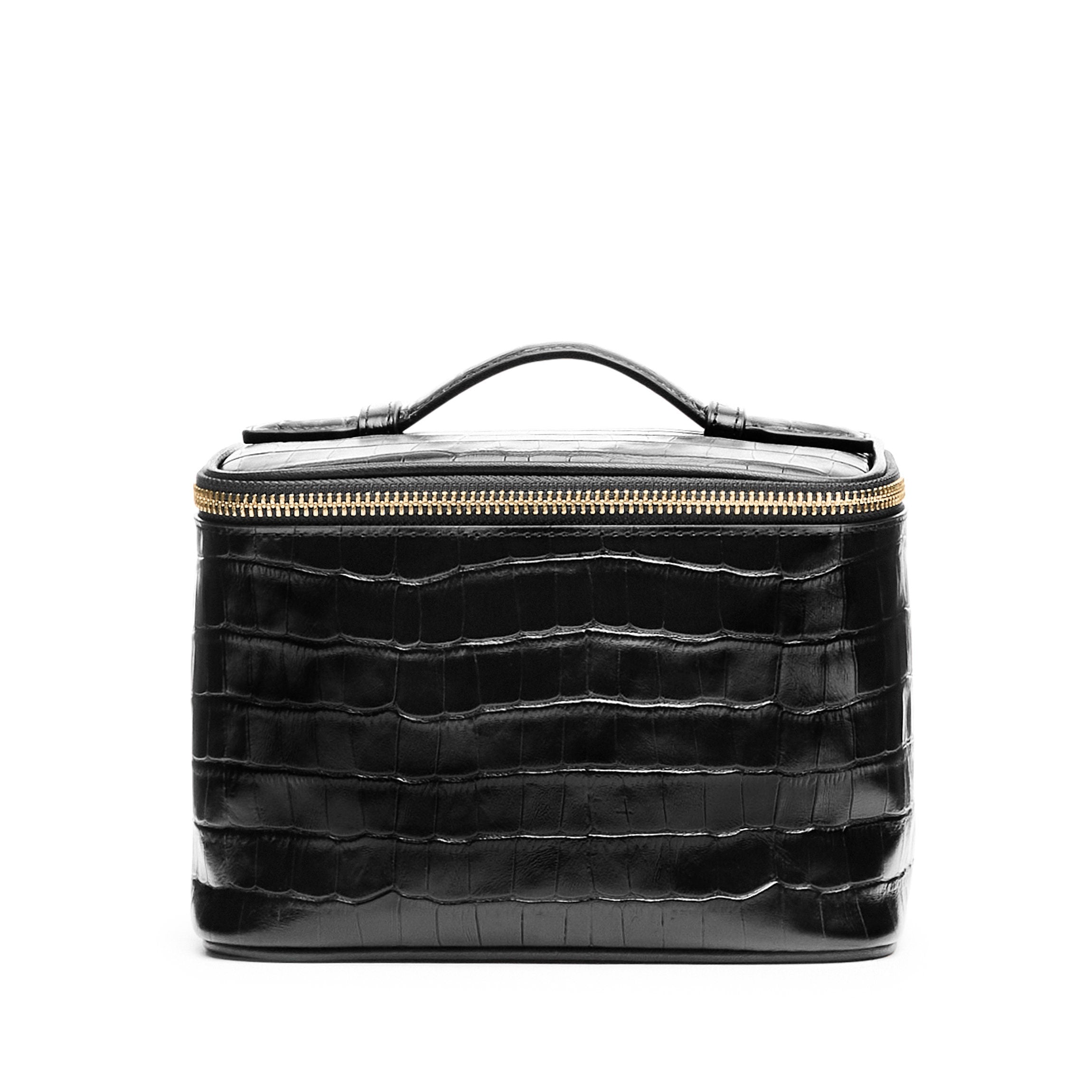 Leatherology Small Train Case Black Croc