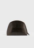 Toteme Medium Croco-Embossed Day Pouch, Dark Brown