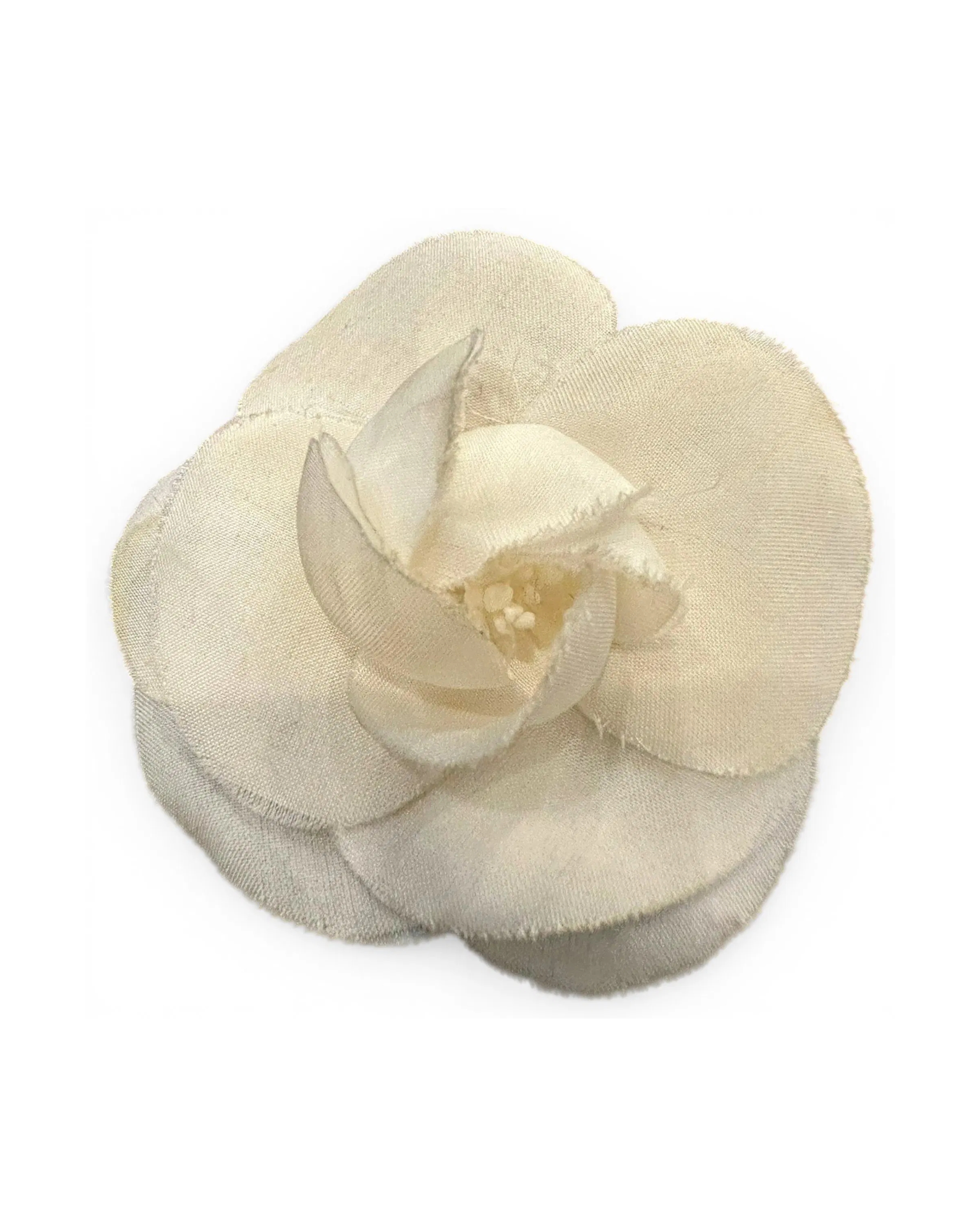 Chanel Camélia Cloth Pin & Brooch (White)