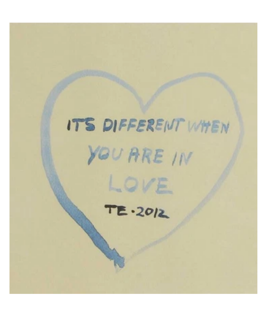 Tracey Emin Signed Lithograph — "It's Different When You Are in Love" (2012)