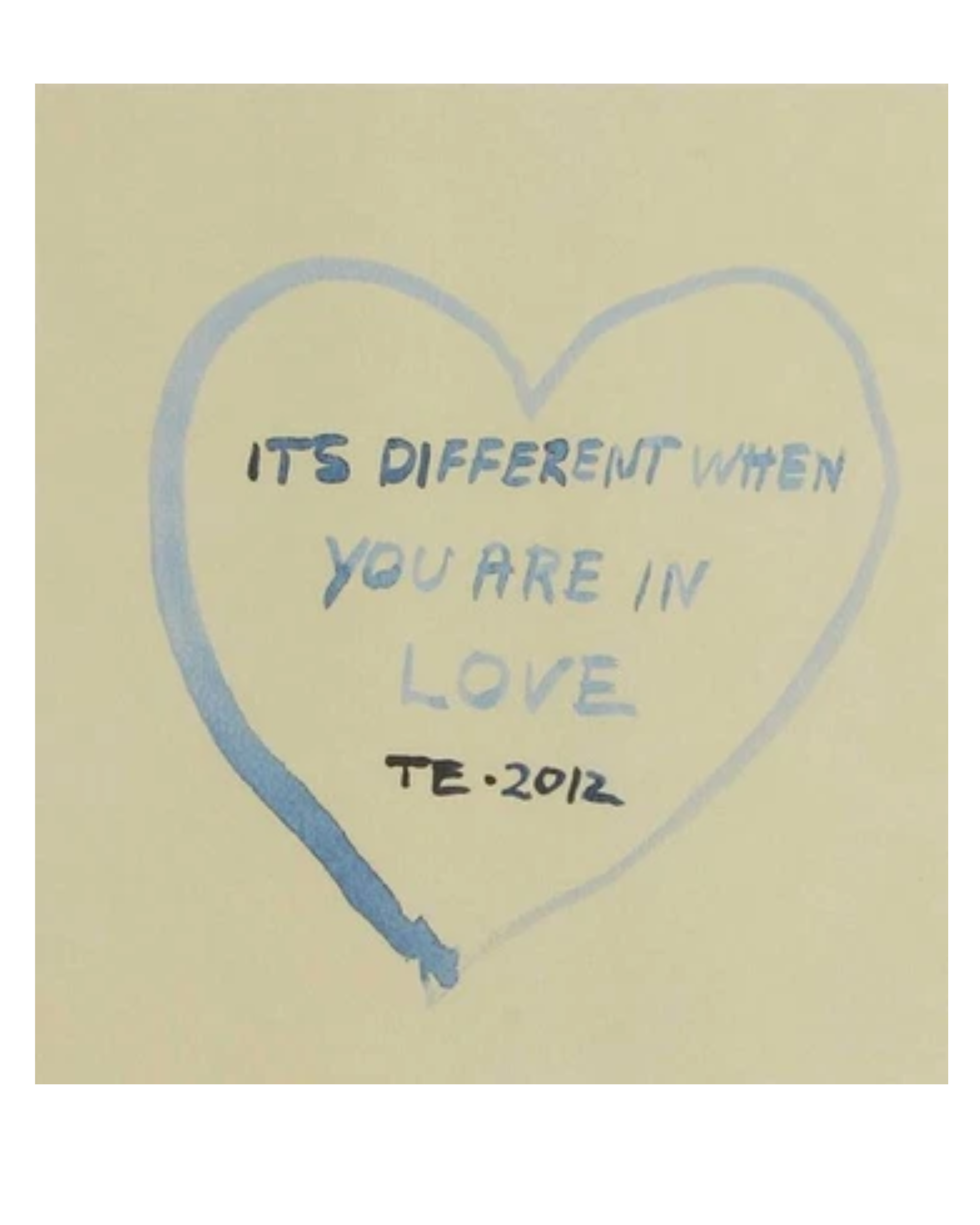 Tracey Emin Signed Lithograph — "It's Different When You Are in Love" (2012)