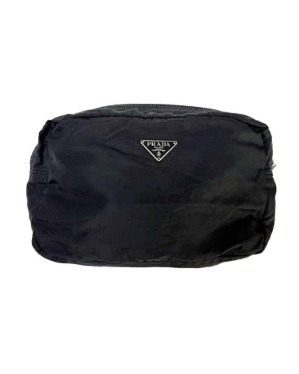 Prada Nylon Black Pouch with Triangle Logo
