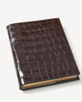 Refillable Luxury Journal, Deep Shine Amazon Brown Croc