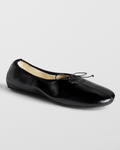 Gathered Flat, Black Leather