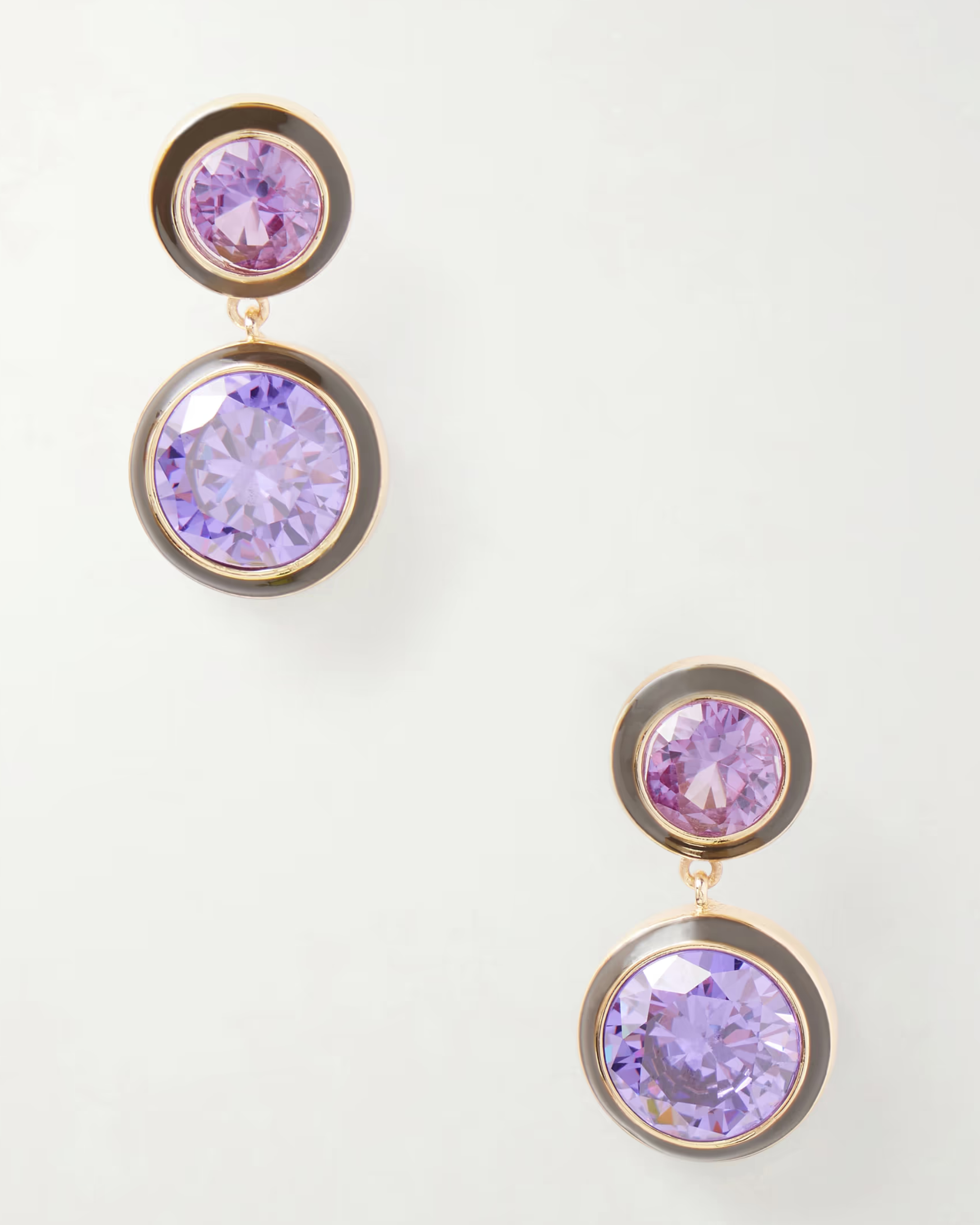 The Cubic Double Gold-Tone, Cubic Zirconia and Enamel Earrings