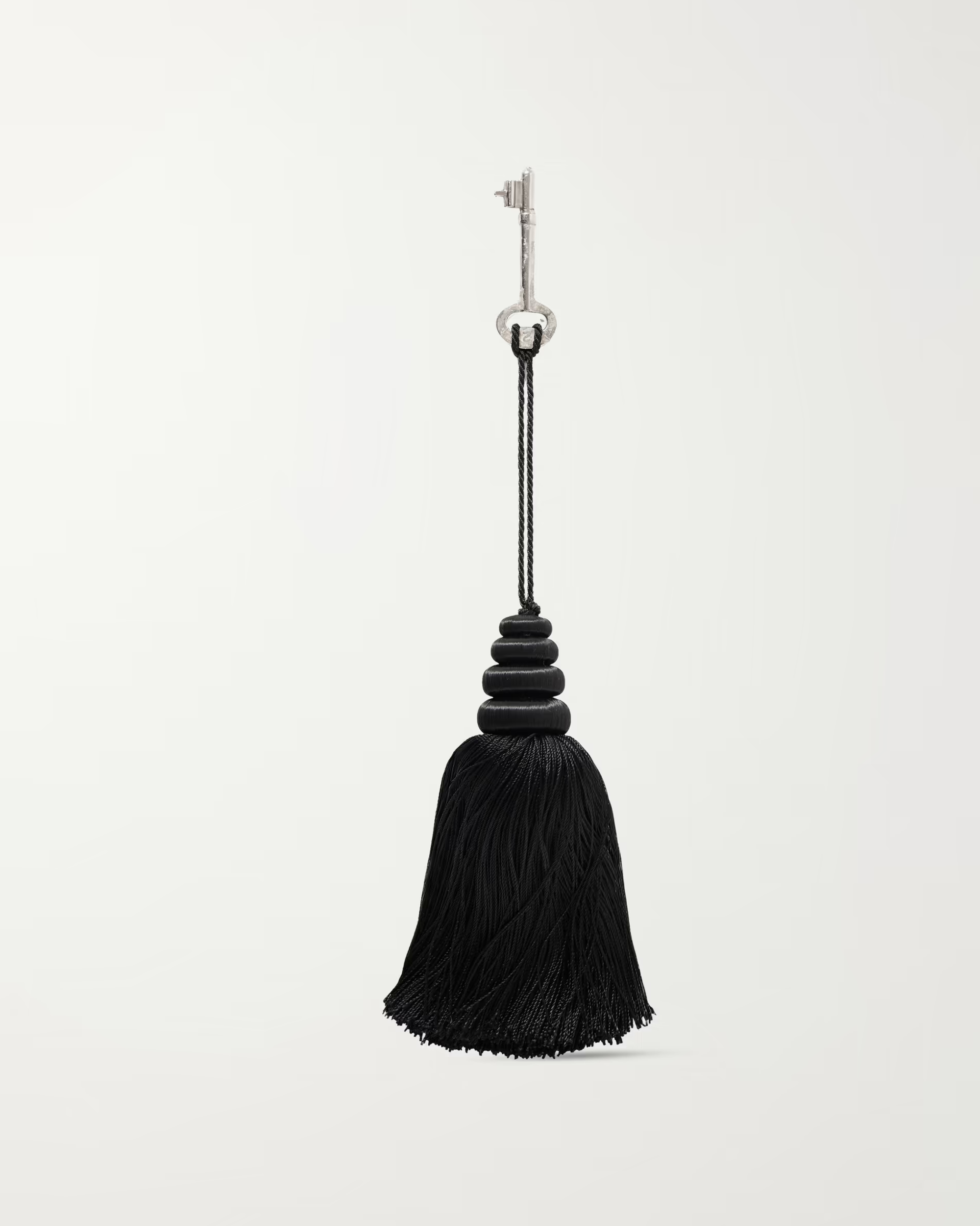 Tasseled Satin and Silver Bag Charm