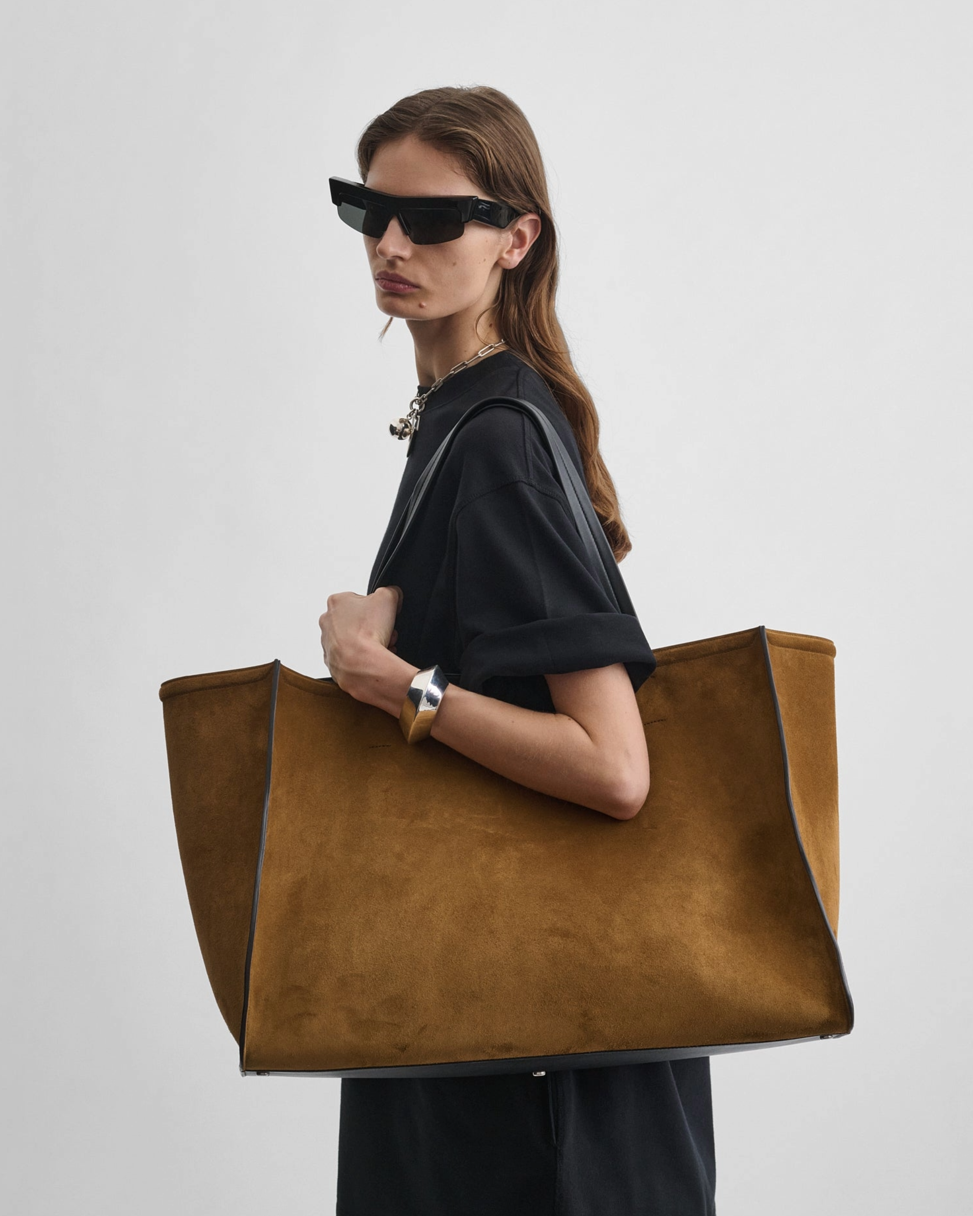 Large Slouch Cabas, Toffee Suede