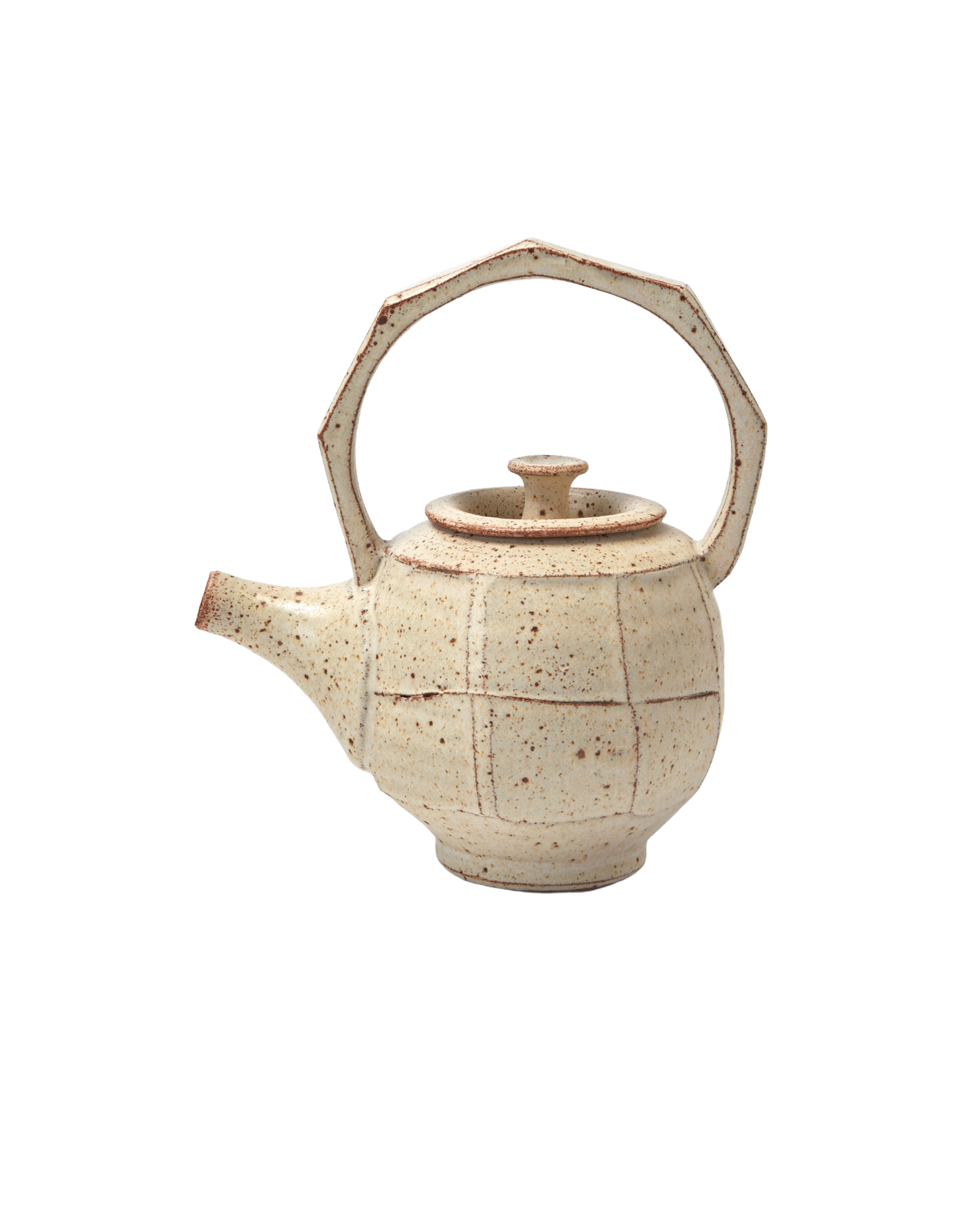 Hand-Thrown Ceramic Faceted Teapot