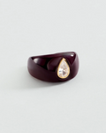 Drop Victoire Large Ring, Aubergine/Gold