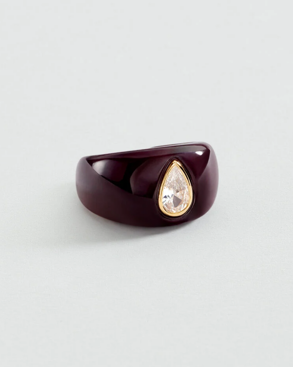 Drop Victoire Large Ring, Aubergine/Gold