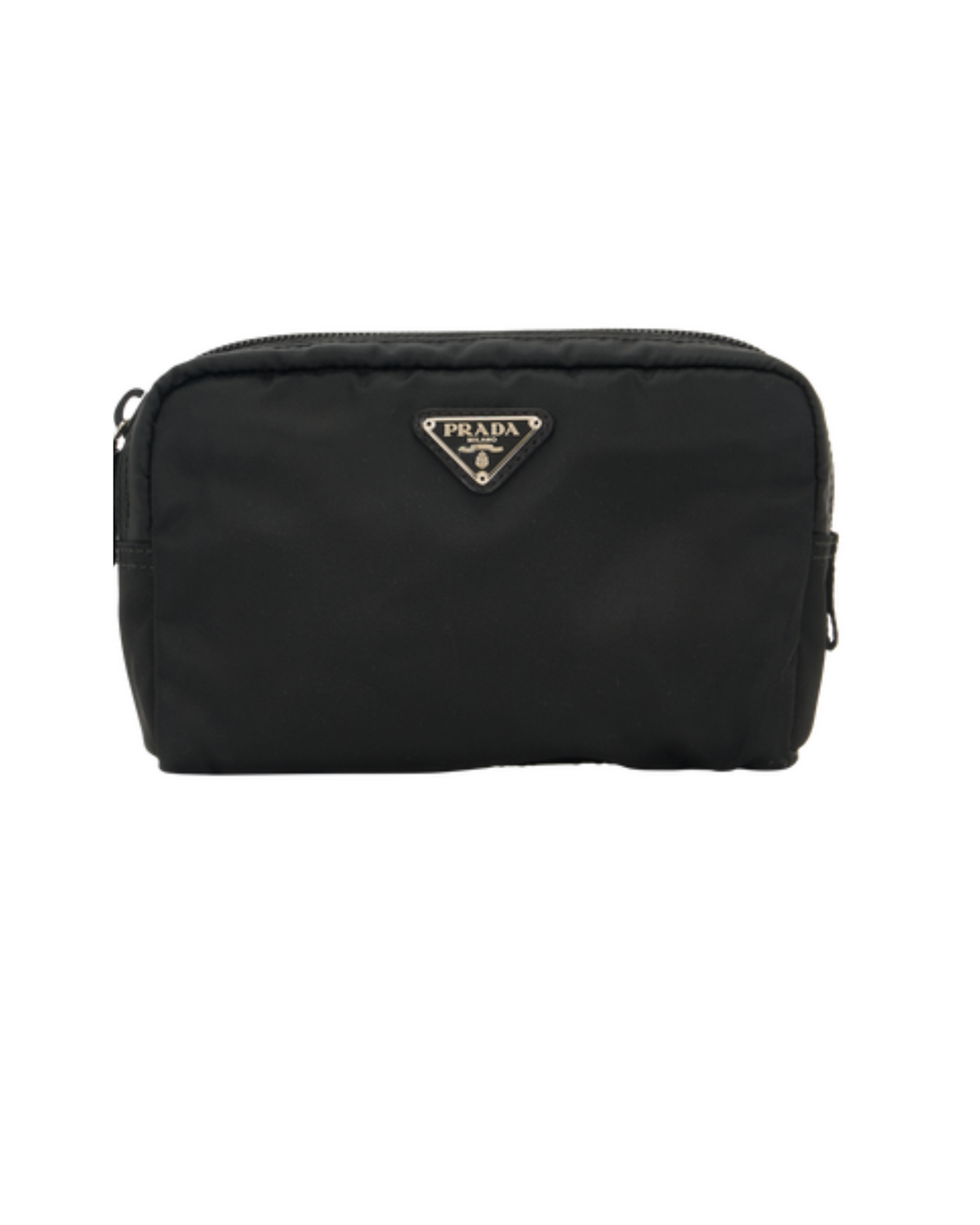 Prada Nylon Black Pouch with Triangle Logo