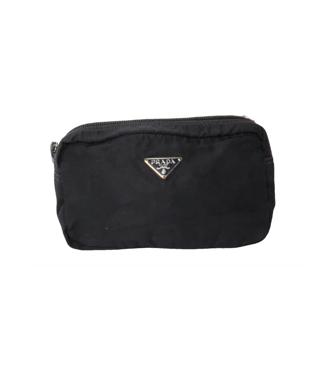 Prada Nylon Black Pouch with Triangle Logo