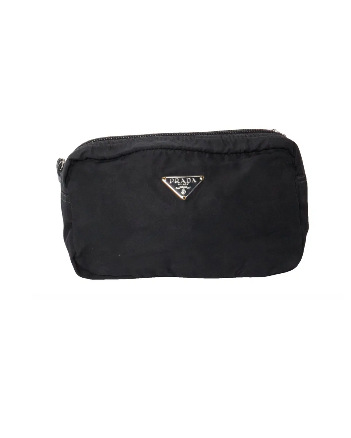 Prada Nylon Black Pouch with Triangle Logo
