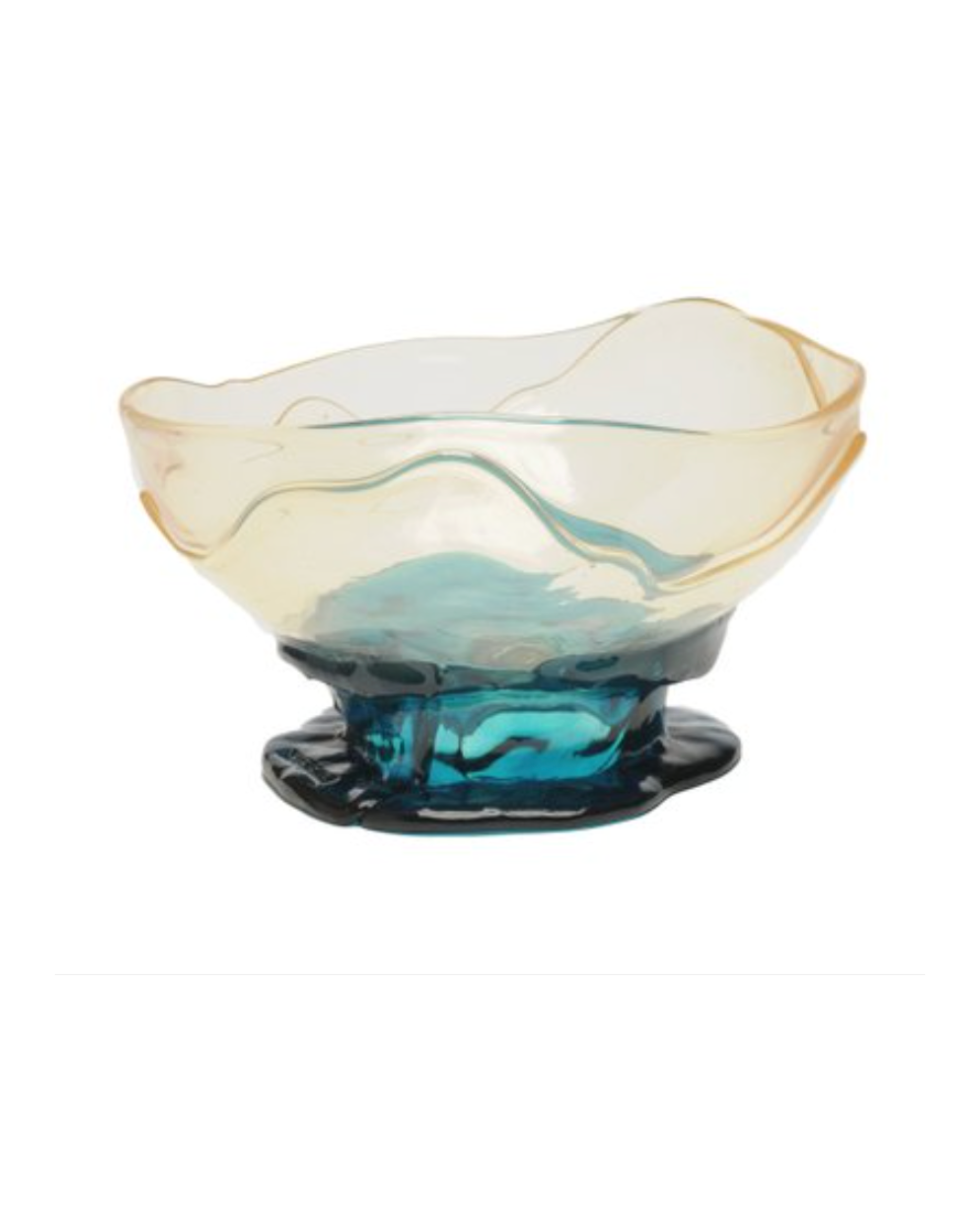 Big Collina Vase, Fish Design - Clear and Emerald Green