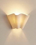 Royelux Modern Wavy Ivory Linen Wall Sconce