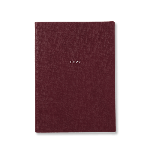 Smythson 2027 Soho Weekly Diary in Ludlow, Dark Cherry