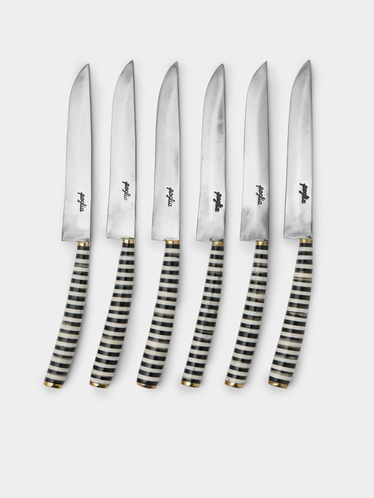 Poglia Tavolo Horn and Bone Steak Knives