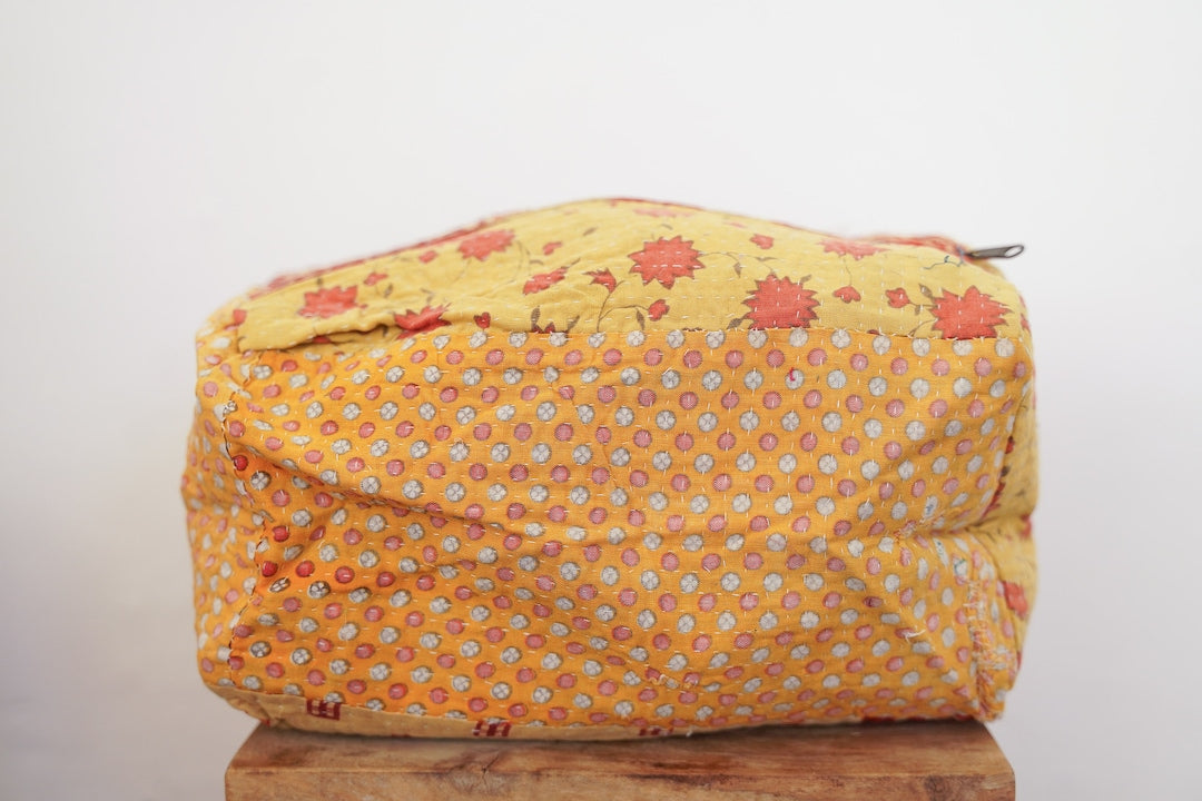 Vintage Kantha Quilted Makeup Bag
