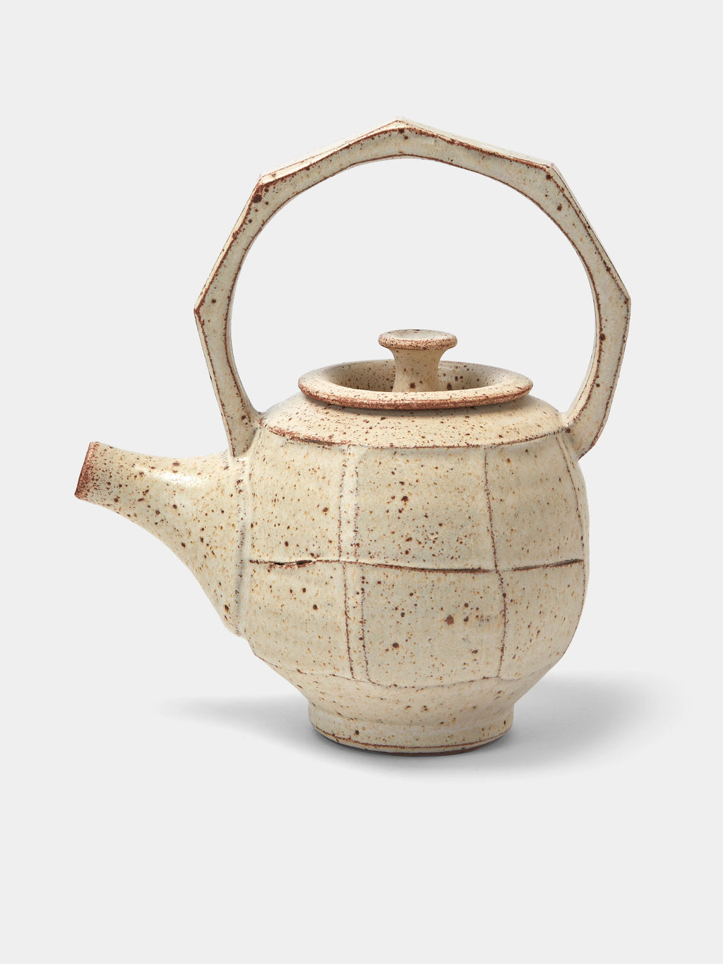 Hand-Thrown Ceramic Faceted Teapot