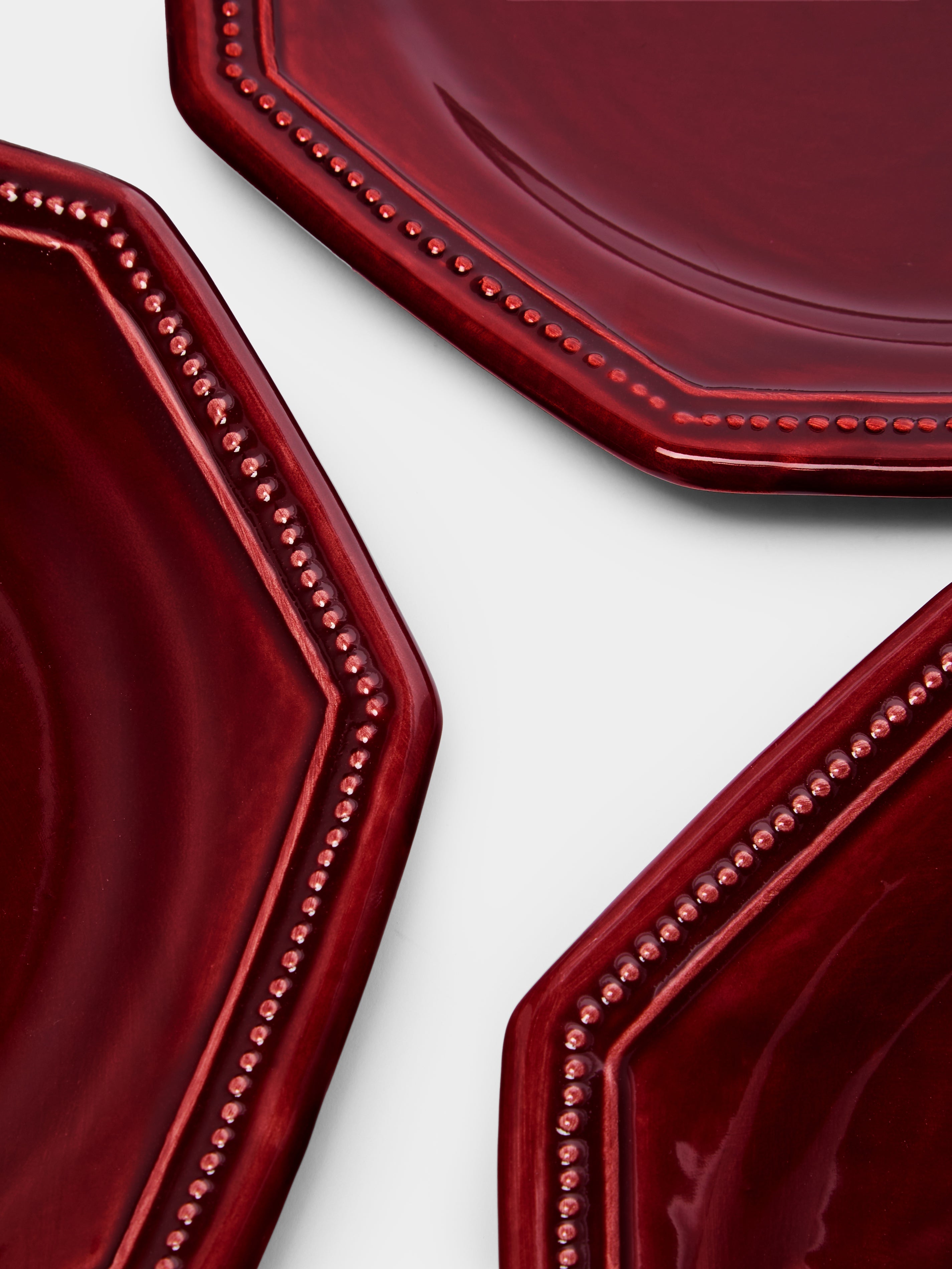 Louis XVI Hand-Glazed Ceramic Side Plates, Set of 4 (23cm)