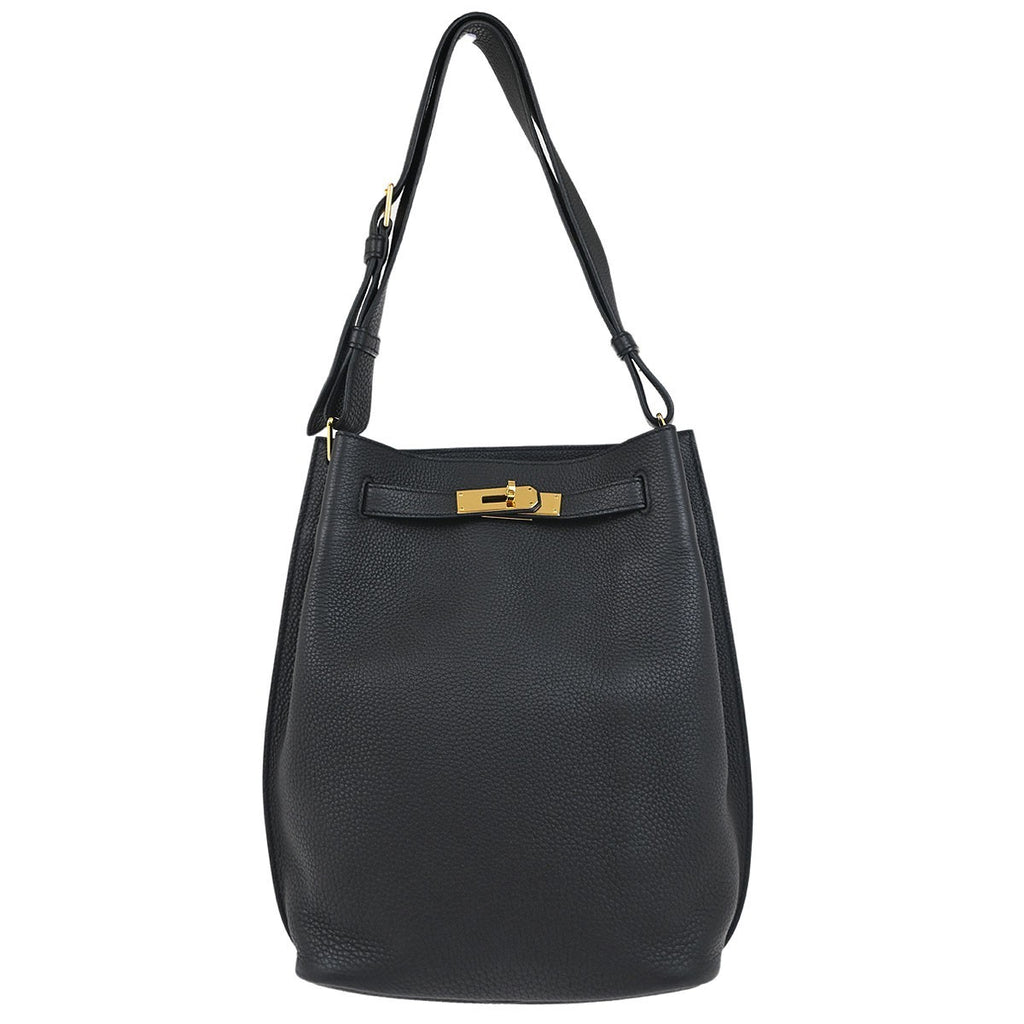 Hermes Black Togo So Kelly 22 Shoulder Bag