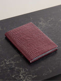 Smythson Soho Croc-Effect Leather Notebook, Burgundy